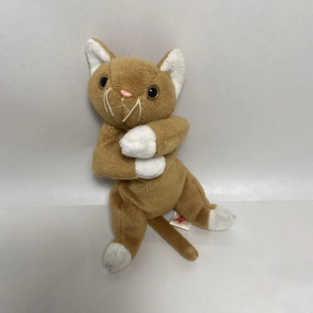 Ty Beanie Nip Orange Ginger Cat White Paws and Ears 9 in No paper tag